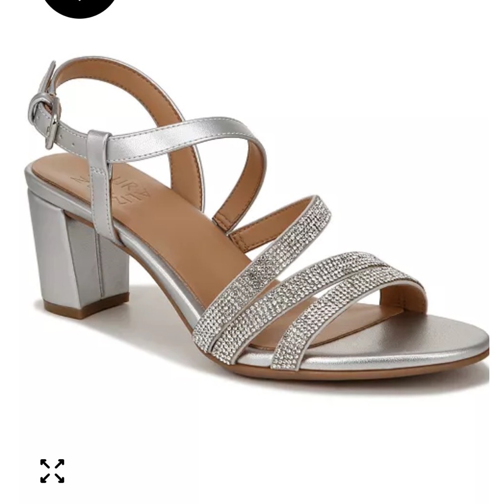 Naturalizer Silver Rhinestone Strappy Sandals